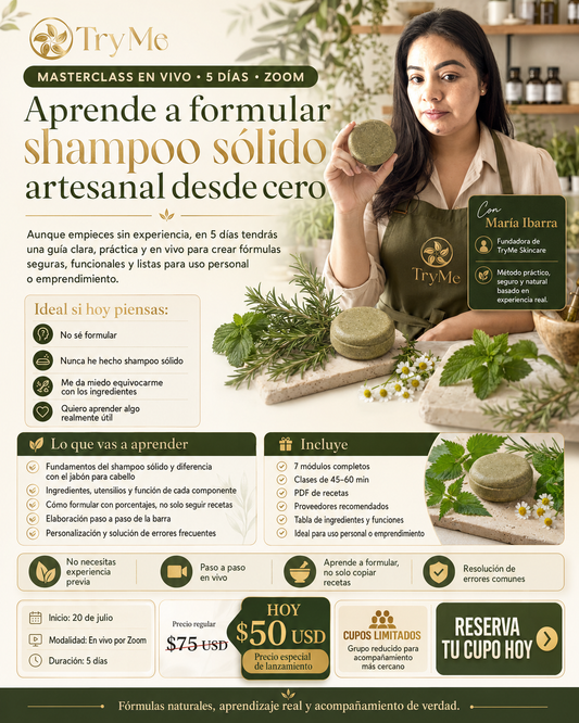 Masterclass en Vivo: Shampoo Sólido Artesanal