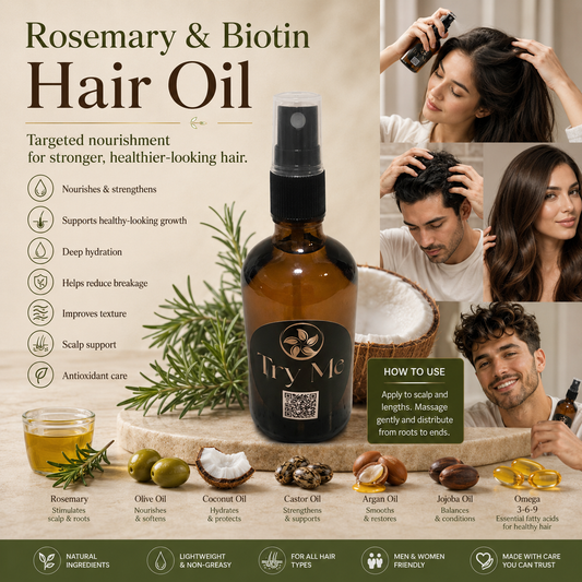Aceite capilar de romero y biotina
