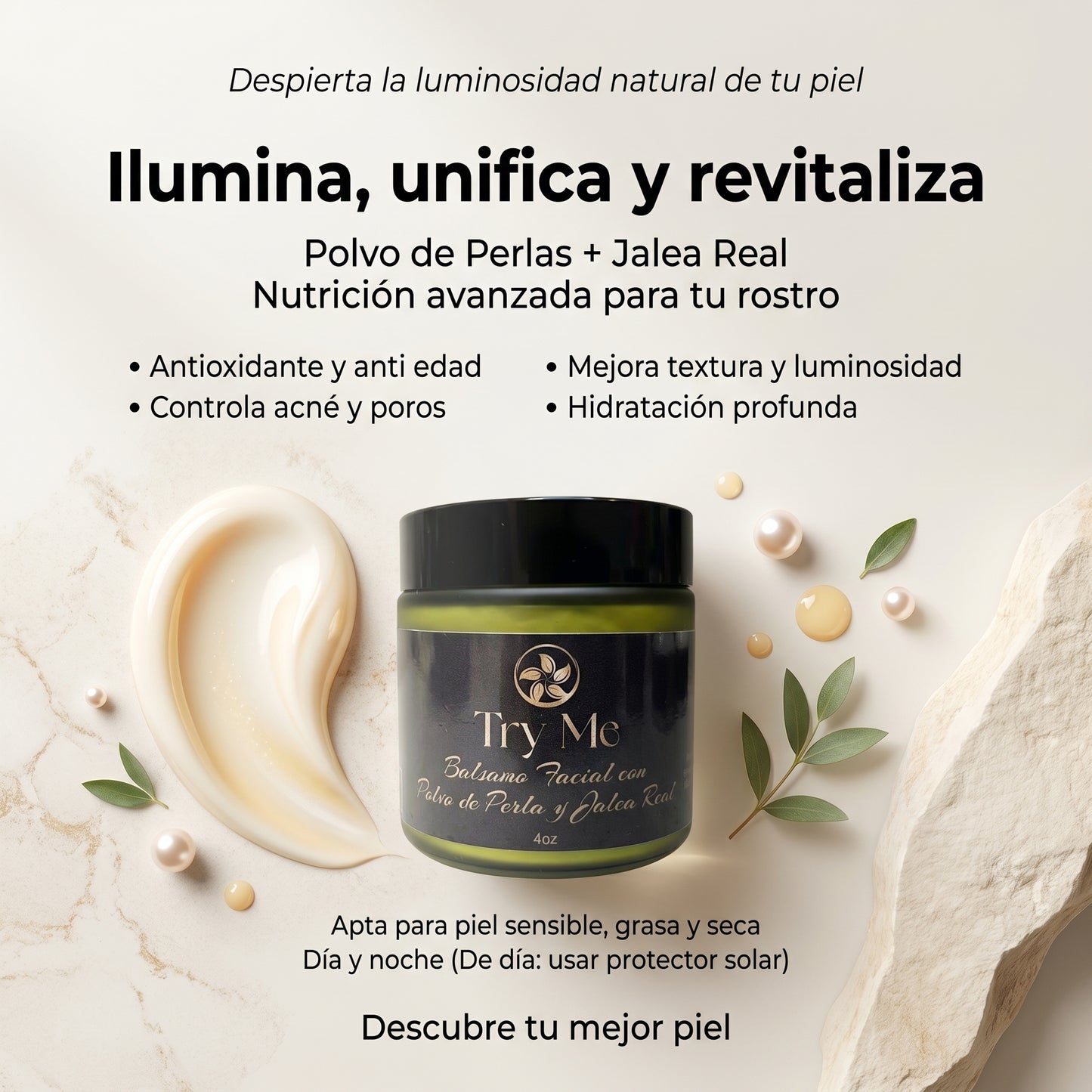 Bálsamo Facial con Polvo de Perla y Jalea Real