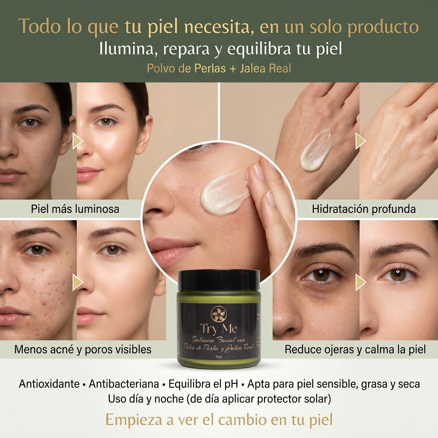 Bálsamo Facial con Polvo de Perla y Jalea Real